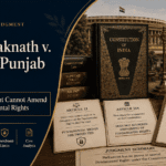 I.C. Golaknath v State of Punjab 1967 legal blog cover showing Constitution of India, Article 13, Article 368, amendment power documents, and Parliament cannot amend Fundamental Rights.