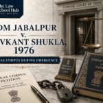 ADM Jabalpur v. Shivkant Shukla 1976 blog cover showing habeas corpus petition, Constitution of India, Supreme Court, chains, lock, and scales of justice.