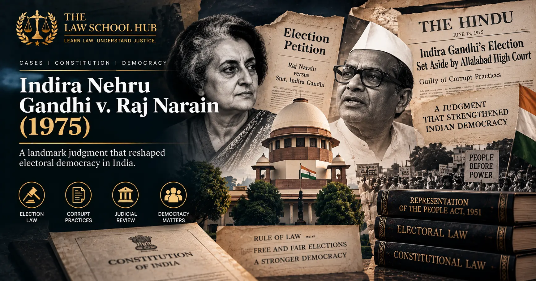Indira Nehru Gandhi v. Raj Narain (1975): Free Elections, the Emergency, and How the Basic Structure Doctrine Saved Indian Democracy