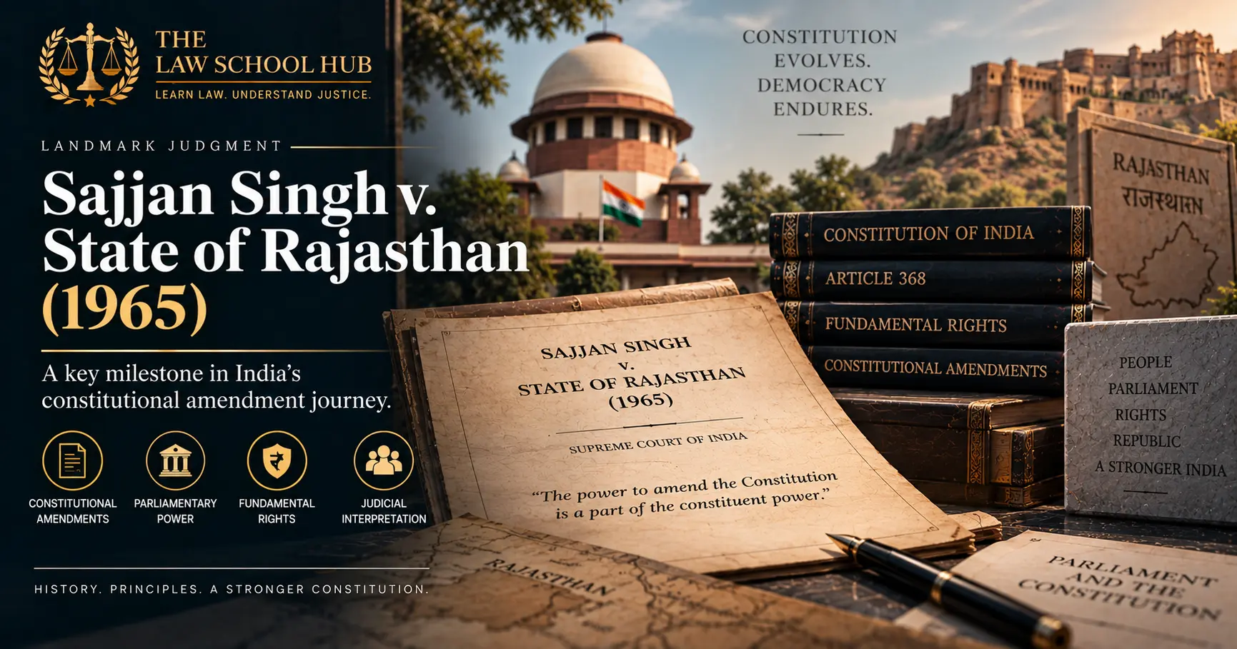 Sajjan Singh v. State of Rajasthan (1965): Parliament's Power to Amend the Constitution — What the Supreme Court Ruled 3 Sajjan Singh v. State of Rajasthan (1965): Parliament’s Power to Amend the Constitution — What the Supreme Court Ruled