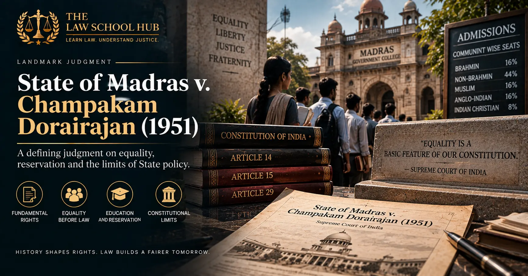 State of Madras v. Champakam Dorairajan (1951): The Landmark Case That Changed India's Reservation Law Forever 6 State of Madras v. Champakam Dorairajan (1951): The Landmark Case That Changed India’s Reservation Law Forever