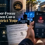 Police cyber-freeze order restricting a bank account during a cybercrime investigation in India