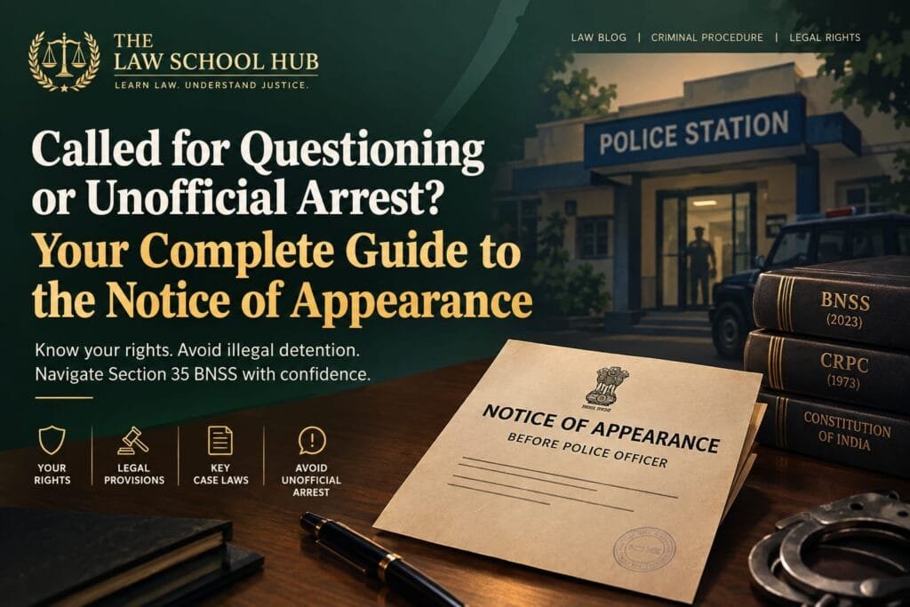 Called for Questioning or Unofficial Arrest? Your Complete Guide to the Notice of Appearance 1 Notice of Appearance under Section 35 BNSS explaining police questioning rights and protection against unofficial arrest